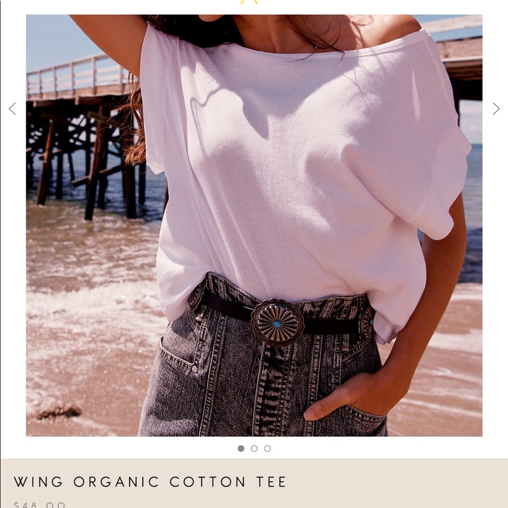 Last1NWT White Organic Cotton Tee Med Kate Hudson - Picture 2 of 6